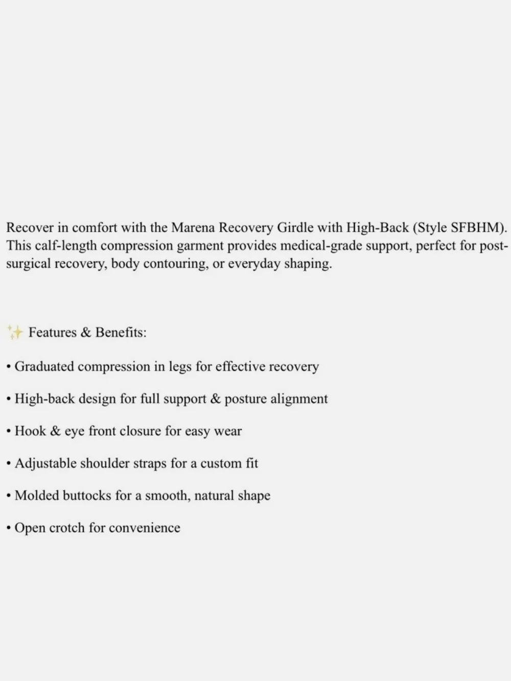 Marena Recovery Support Full Body Garment - Cream - Picture 15 of 16